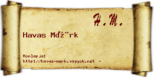 Havas Márk névjegykártya